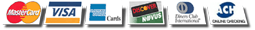 Diners Club, Master Card, Discover, Amex, Visa